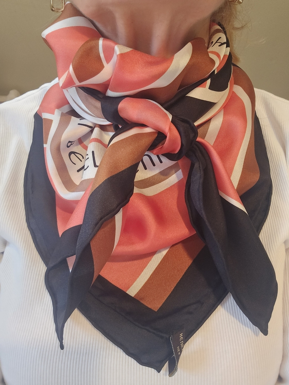 Henri Bendel 100% Silk Scarf 36" Square